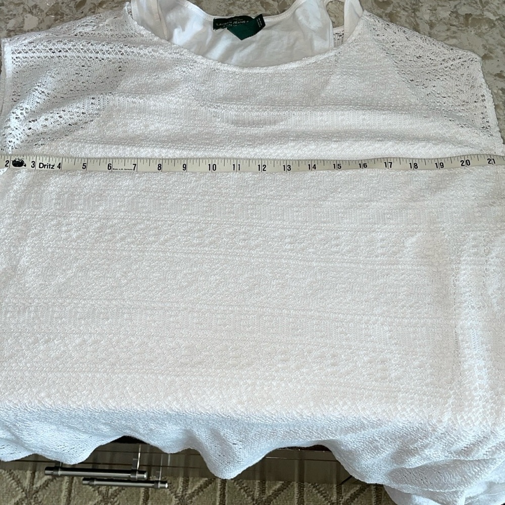 Ralph Lauren Tank Top White Lace size 1X - Picture 6 of 8